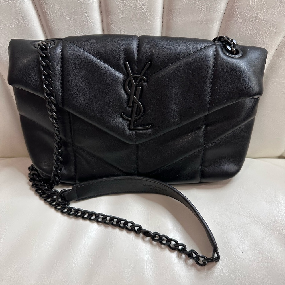Black Quilted Leather Chain Bag